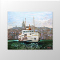 Galata Kulesi ve Vapur Kanvas Tablo 90cm-70cm