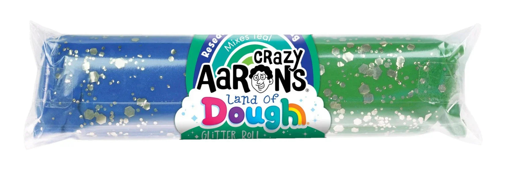 Crazy Aaron's Land of Dough- 3 Ounce Green/Blue Glitter Roll