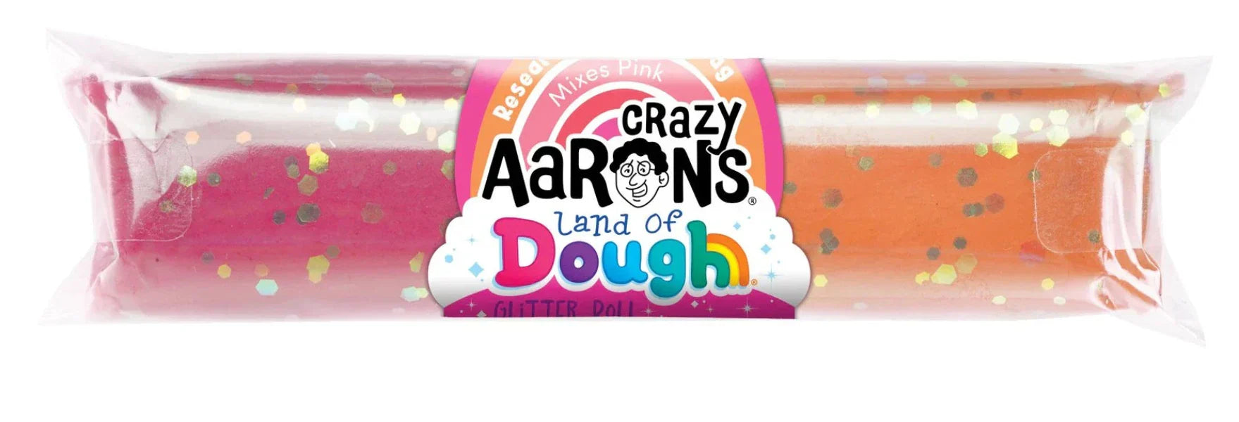 Crazy Aaron's  Land of Dough- 3 Ounce Light Pink/Orange Glitter Roll