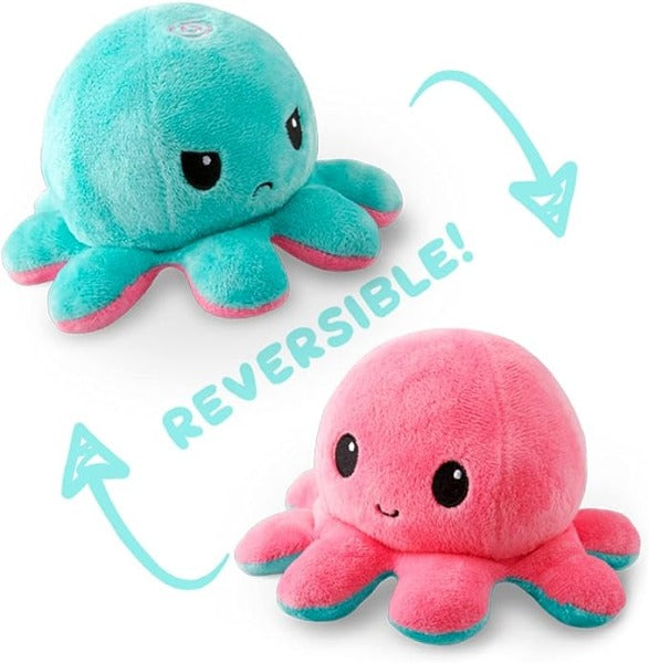 Reversible Octopus Plushie Happy & Angry Face